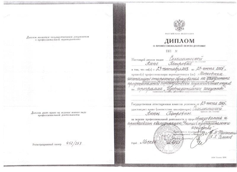 Диплом Изобразительное искусство Соломатина